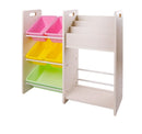 5 Bin Storage Organiser with School Bag Storage and Book Shelves