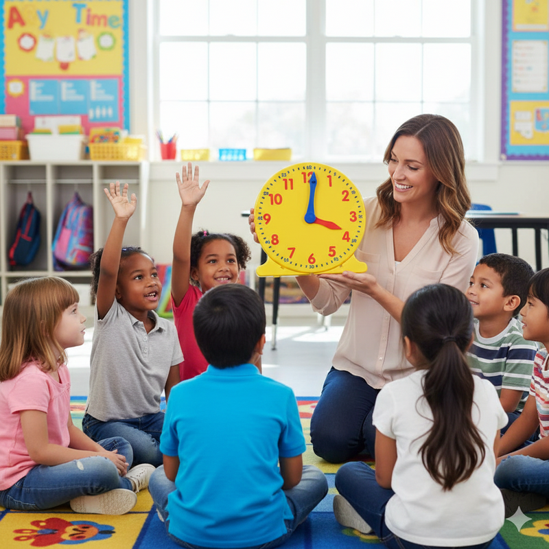 Large Clock Learn To Tell Time - 30cm Diameter