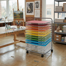 Paint Art Drying Rack on Wheels - 25 Plastic Racks (A2 Paper Size)