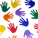 Hand Print Floor Markers Rubber - 6 Pairs (12 pcs)