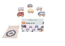 Zookabee Wooden Vehicle Car Set 6pc with a Carry Bag
