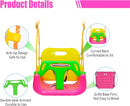 PLAYFREE 3 in 1 Baby Toddler Swing Seat with Rope - Pink