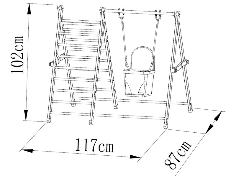 PLAYFREE Climbing Frame with Swing