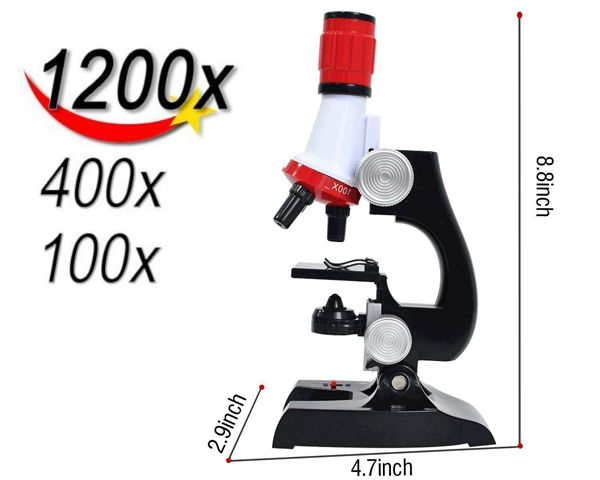 Microscope With LED 100X 1200X Science Toy