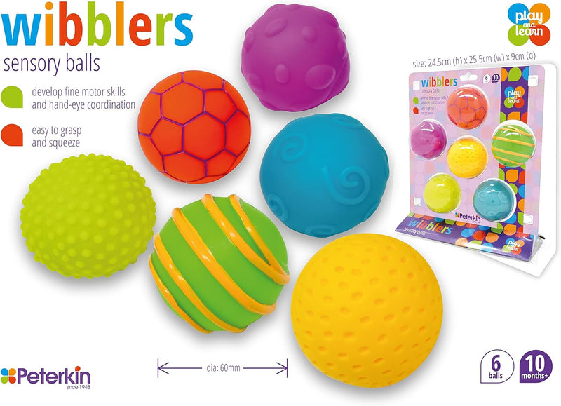 PETERKIN Textured Tactile Sensory Ball Set (6 Piece)