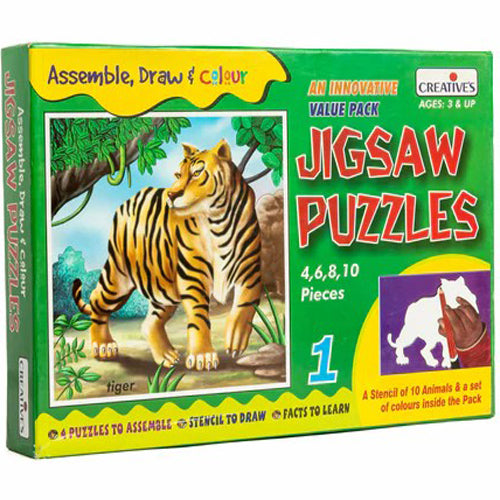 Creatives - Jigsaw Puzzles (part 1) - Assemble Puzzles, Draw with Stencils and Learn Facts about Animals
