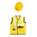 Construction Worker Yellow Role Play Costume With Helmet & Tools