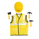 Construction Worker Yellow Role Play Costume With Helmet & Tools