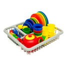 Pretend Play Kids Tea & Dinner Party Set with Drainer Rack - 43 Pieces Boxed