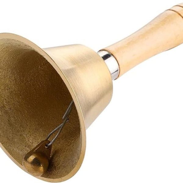 Brass School Bell - 9.5cm(Día)-16cm(H) - Each