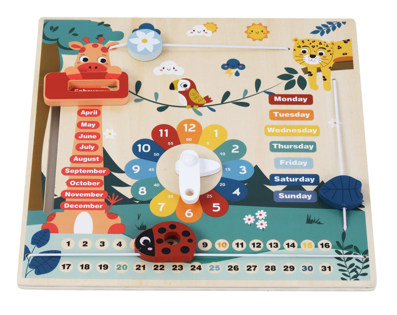 Zookabee Wooden Calendar & Weather Clock