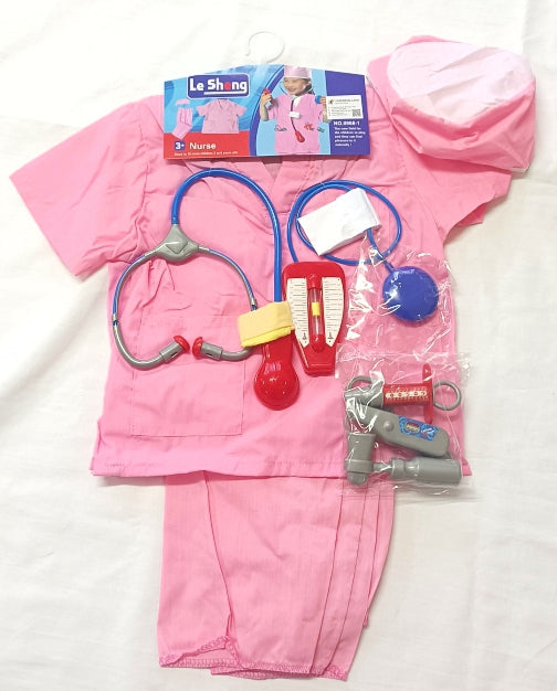 Nurse Role Play Costume Set with Accessories - Pink - Deluxe