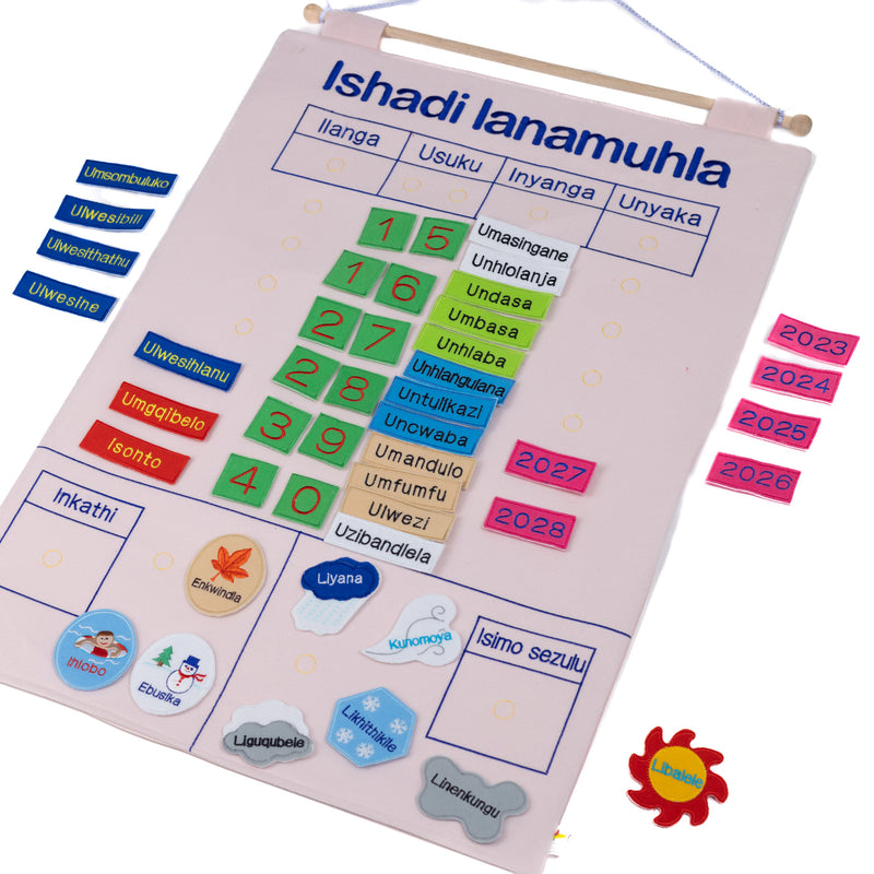Interactive isiZulu Calendar (Includes Weather And Seasons)