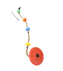 PLAYFREE 30cm Red Disc Swing With Colourful Climbing Platforms