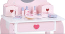 Birch & Bloom Wooden Vanity Table Set with Light | Kids Pretend Play & Roleplay Set