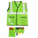 Construction Worker Role Play Costume Set With Tools - Green