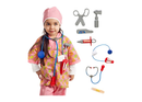 Nurse Role Play Costume Set with Accessories Flower Print