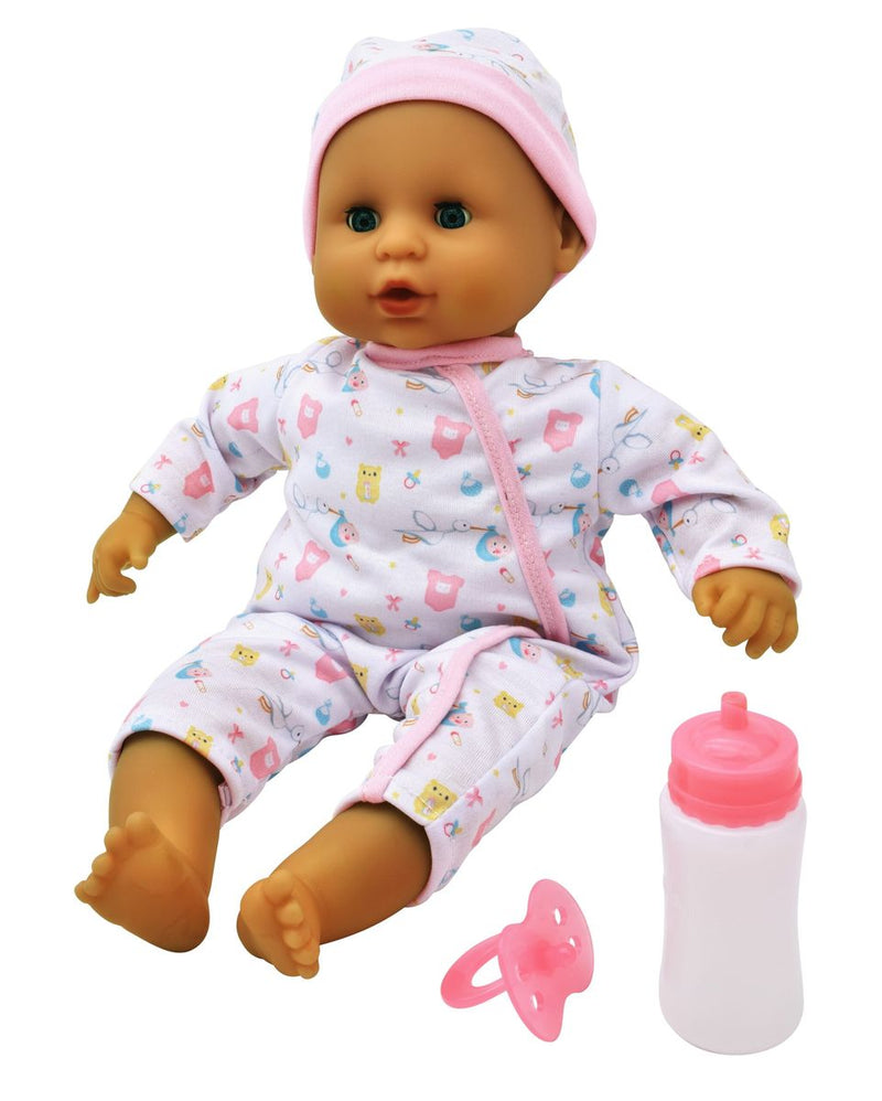 Dollsworld Baby Joy Doll 38cm (15”) – Stork Outfit– Soft Body & Sleeping Eyes