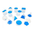 Geometric Shapes 3D Volume Set - 17pc 5cm Blue