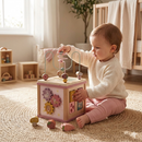 Birch & Bloom Pink 5-in-1 Wooden Activity Cube