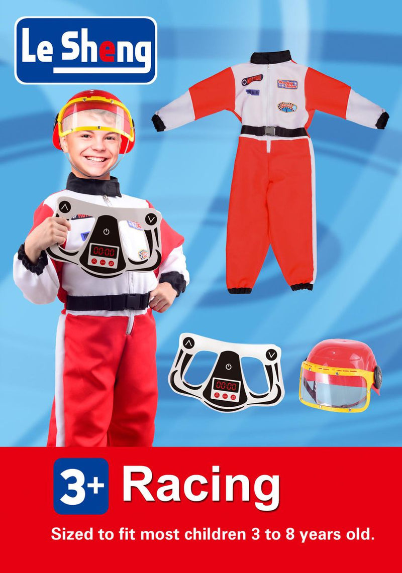 Race Car Driver Dress up Costume With Helmet & Accessories (7683823730843)