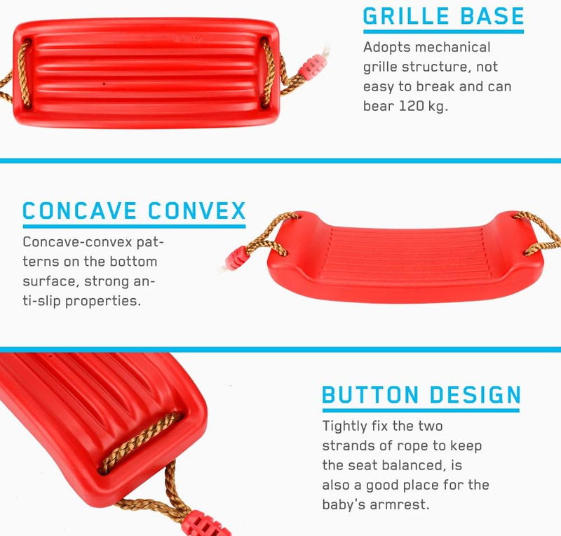 PLAYFREE Plastic Swing Seat With Rope