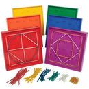 Geometry Geoboard Set - 12,6cm (6 Boards, 144 Rubber Bands)