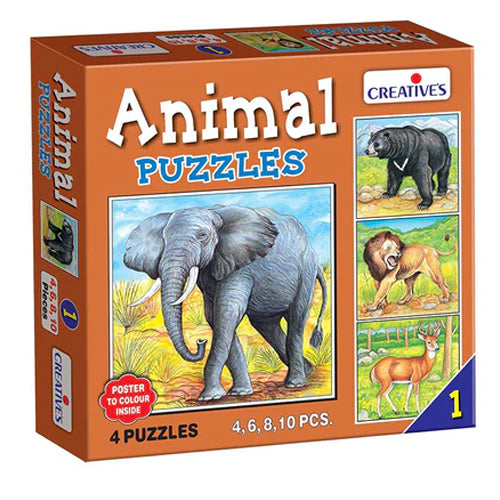 Creatives - 4 Animal Puzzles (Part 1) (4,6,8,10 Pcs)