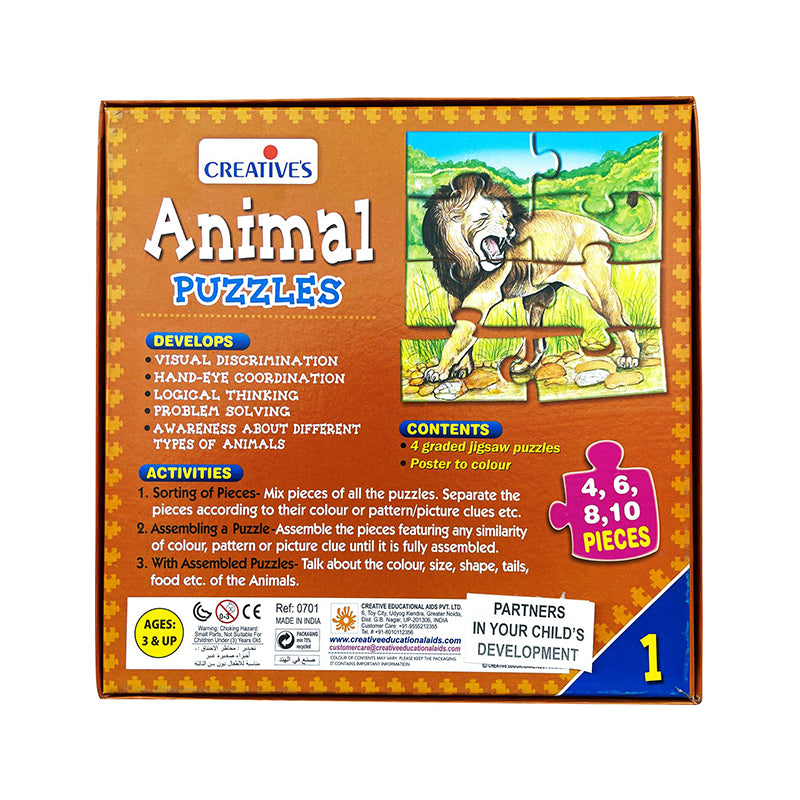 Creatives - 4 Animal Puzzles (Part 1) (4,6,8,10 Pcs) (6907049246875)