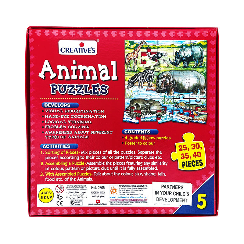 Creatives - 4 Animal Puzzles (Part 5) (25,30,35,40 Pcs)