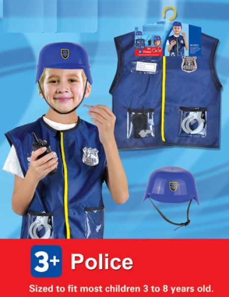 Police Vest Costume With Hard Helmet & Accessories (7452199813275)