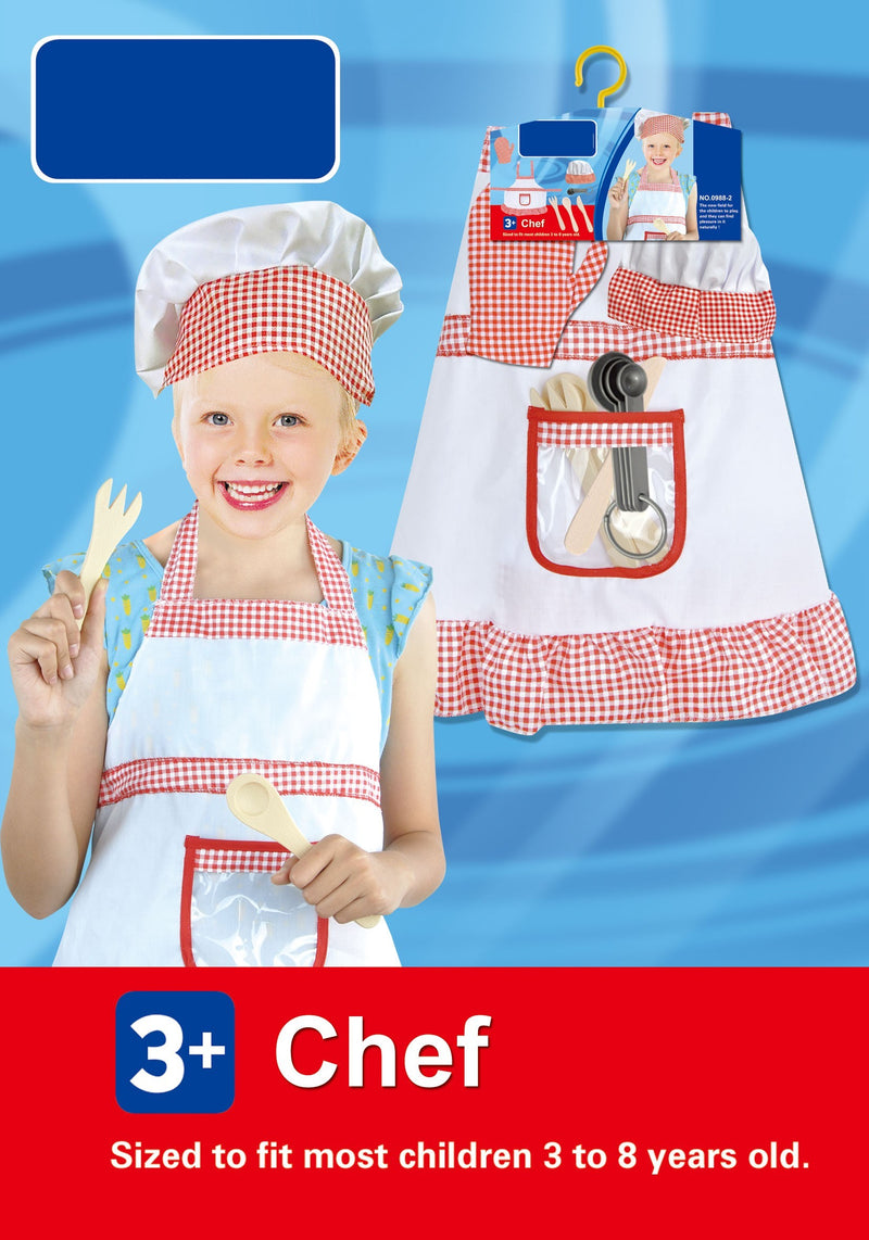 Chef Apron & Hat Role Play Costume with Accessories