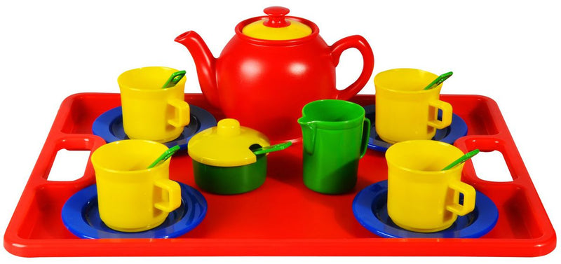 Pretend Play Kids Tea Party Set on Tea Tray 19 Pieces (7473654333595)