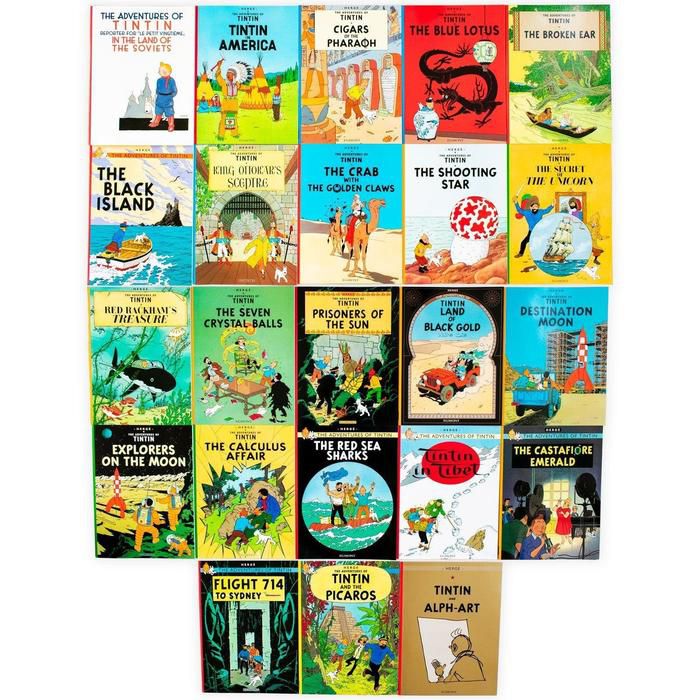 Tintin Paperback Boxed Set 23 Books The Adventures Tintin (7167048155291)