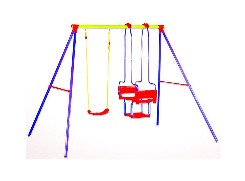 Steel Swing Set with 2 Swings (3 Seater) Lawn Seat & Swing Chair (7273167356059)