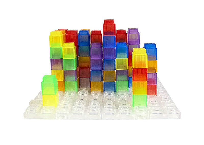 Counting Stacking Cubes 100 Piece with Board (7273162899611)