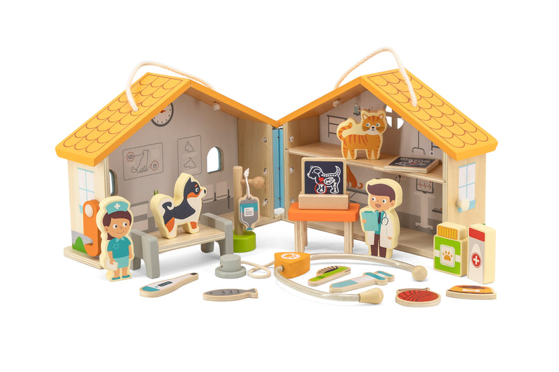 Viga Pet Vet Care Hospital Play Set In A Carry Case (7030225076379)