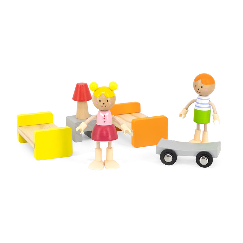 Viga  Three Story Furnished Wooden Dollhouse (7265079034011)