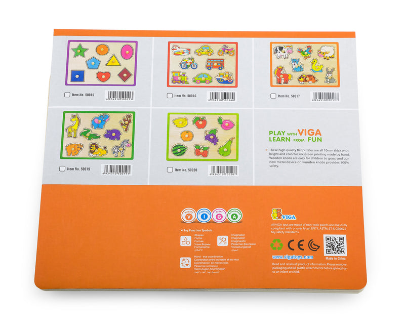 Viga Wooden Fruit Peg Puzzle 8Pc