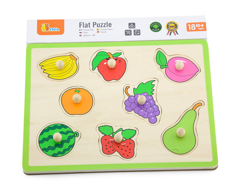 Viga Wooden Fruit Peg Puzzle 8Pc