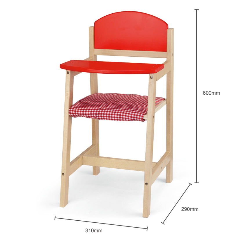 Viga Dolls High Chair (Feeding Chair) Red (7449283068059)