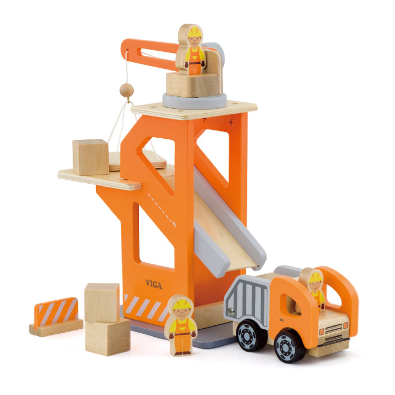 Viga Construction Crane Lift with Dump Truck Play Set (7030234841243)