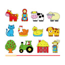 Viga Lacing Farm Themed Blocks In A Box 12Pc (7015821246619)