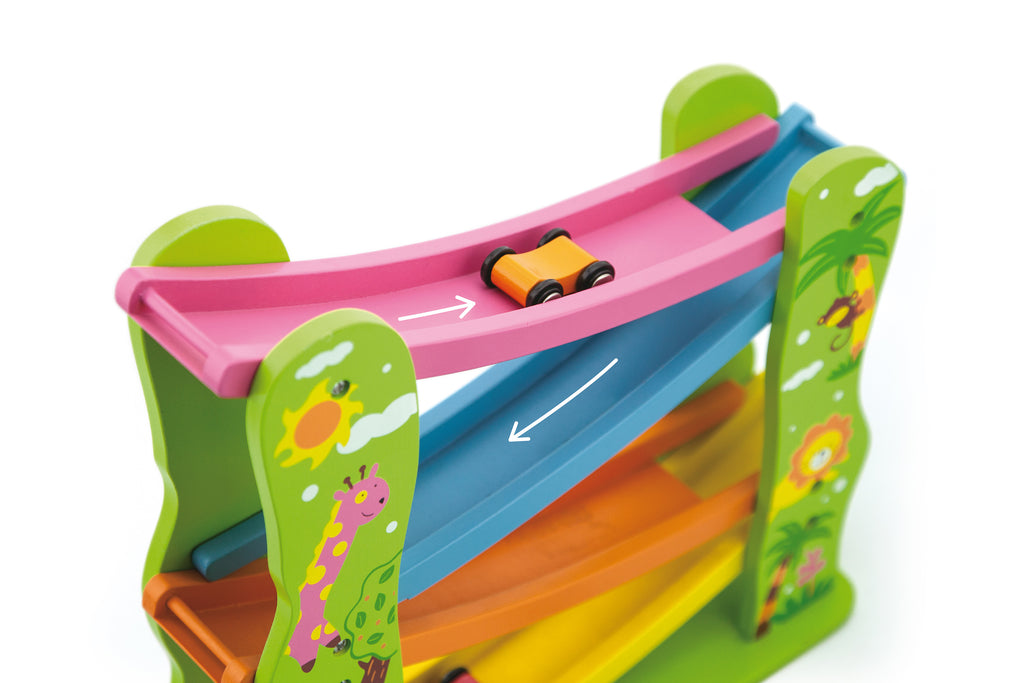 Viga Car Ramp Slider Race Down The Track with 4 Cars