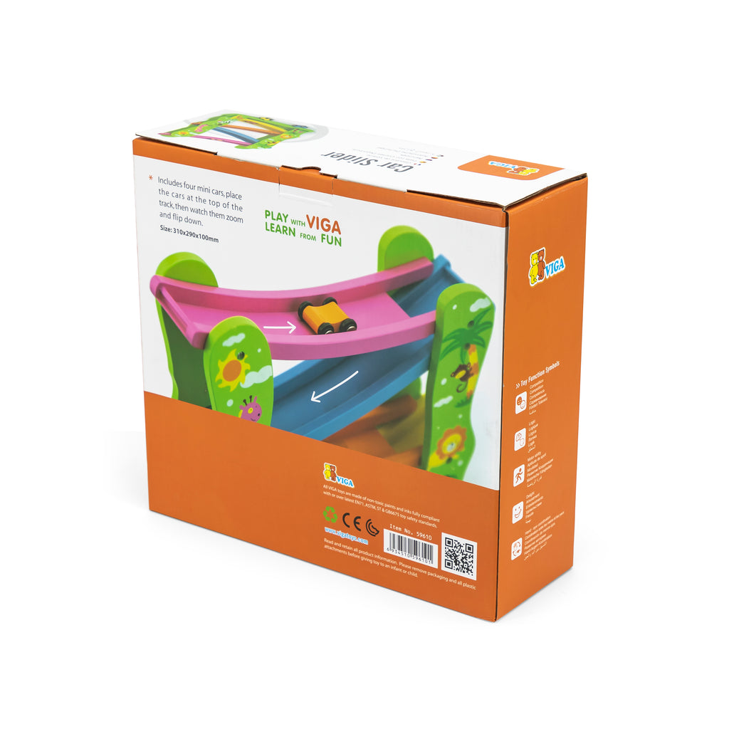 Viga Car Ramp Slider Race Down The Track with 4 Cars