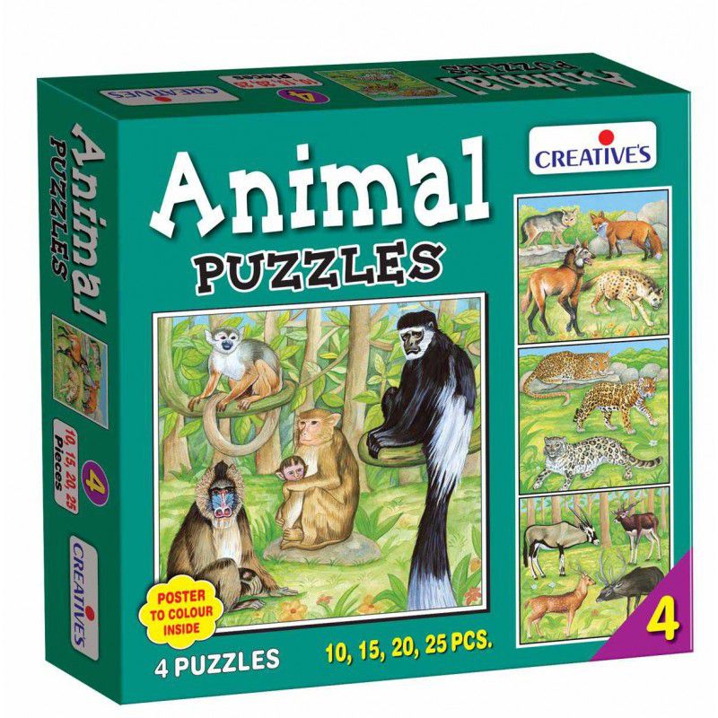 Creatives - 4 Animal Puzzles (Part 4) (10,15,20, 25 Pcs)