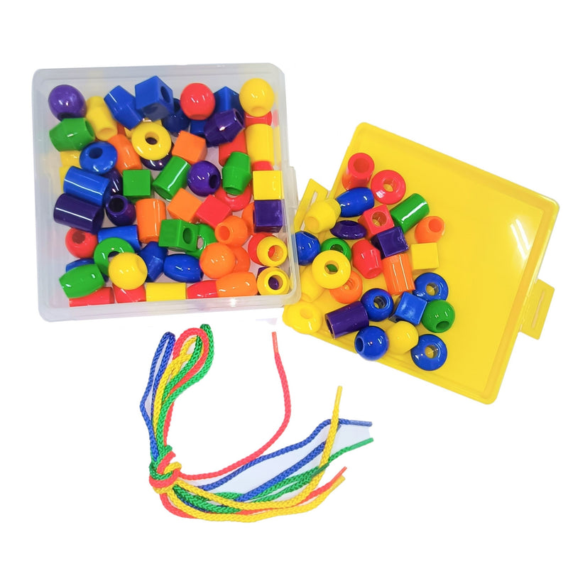 Jumbo Lacing Beads With Laces 90 Piece In Plastic Box
