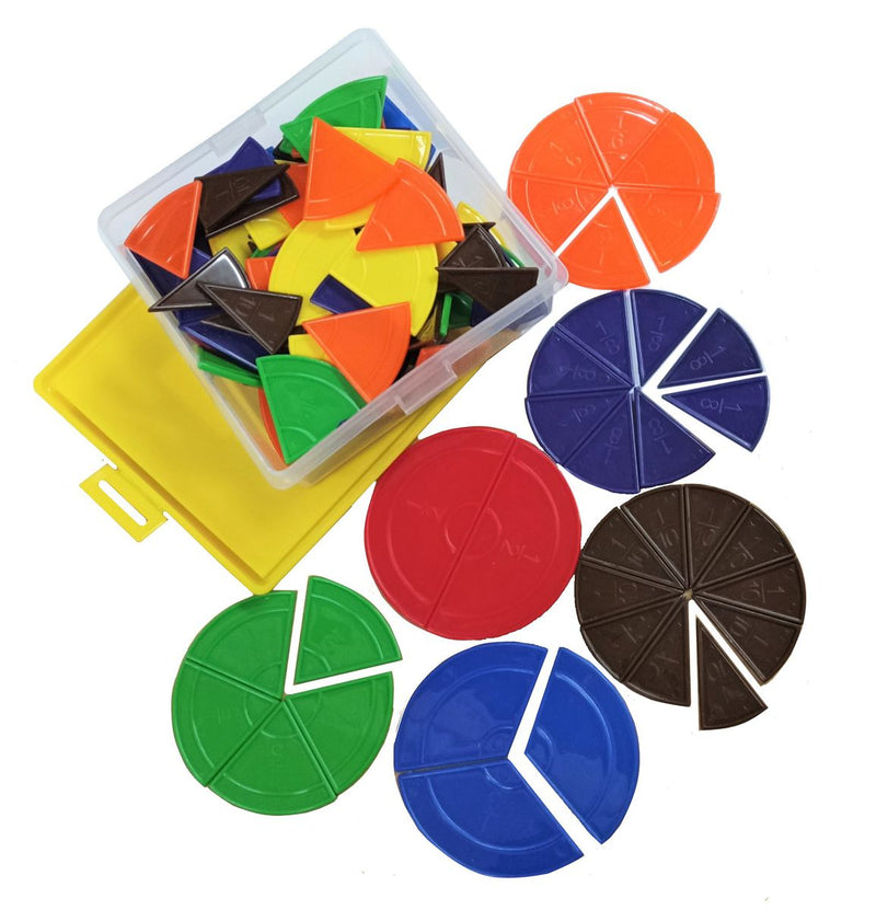 Fraction Circle Set in Plastic Box 114 Piece