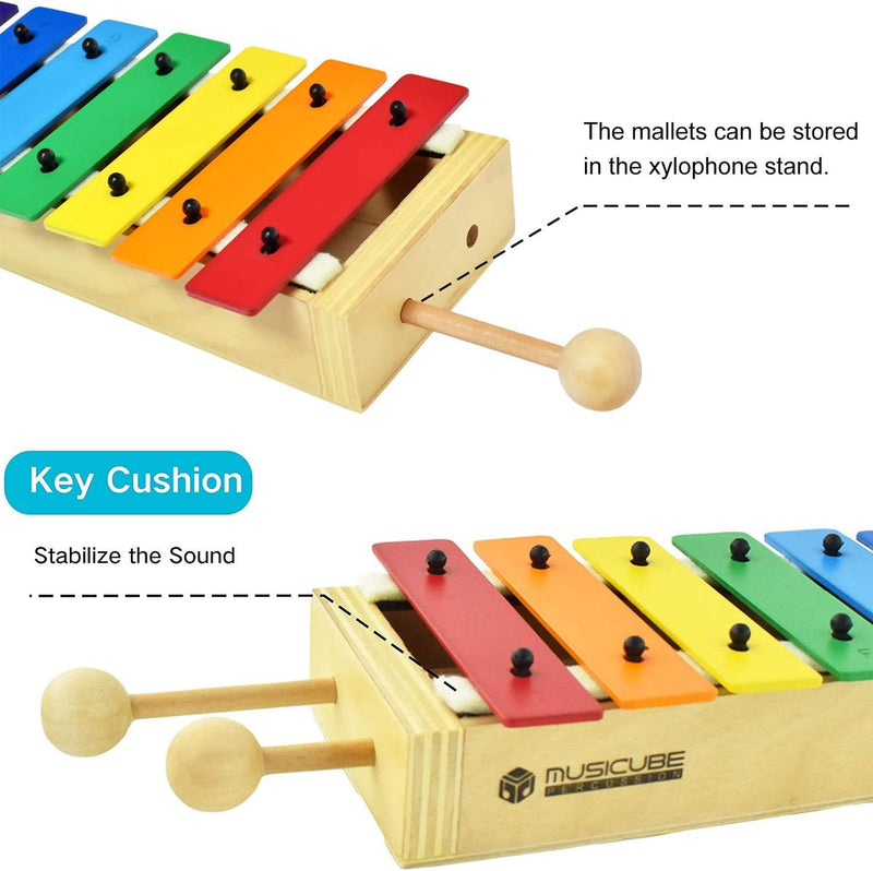 Wooden Xylophone Musical Instrument 8 Tones 22 x 8cm (7482906706075)
