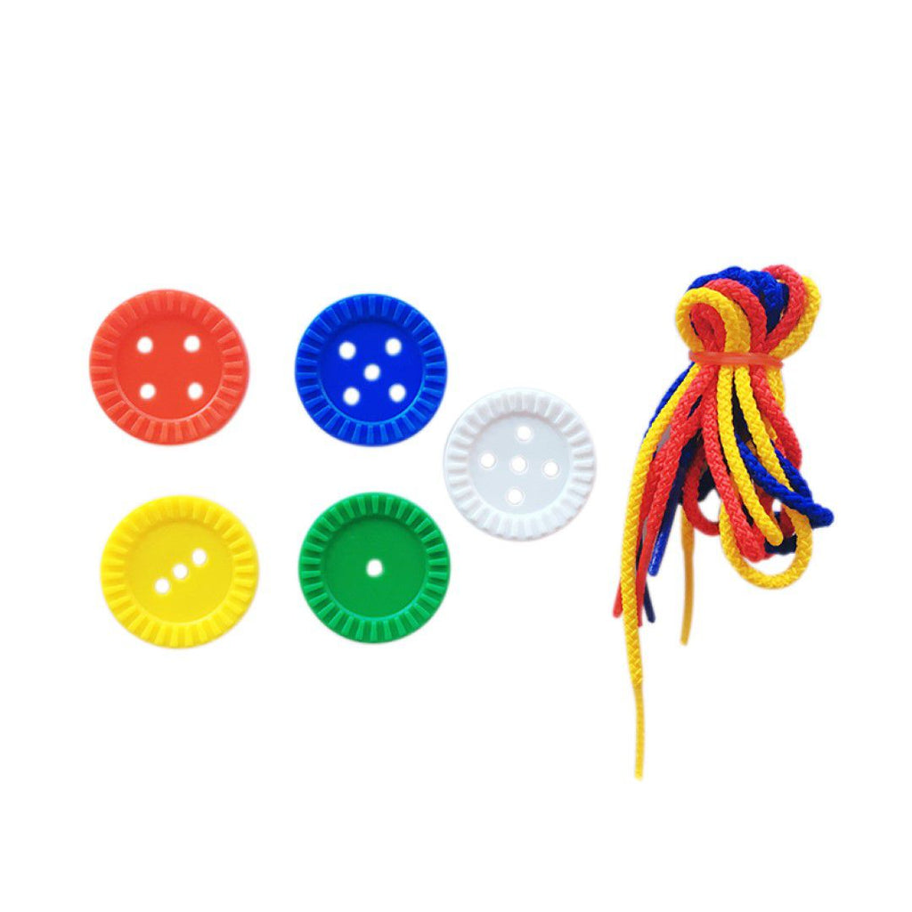 Threading Lacing Buttons with Laces (100 Piece)